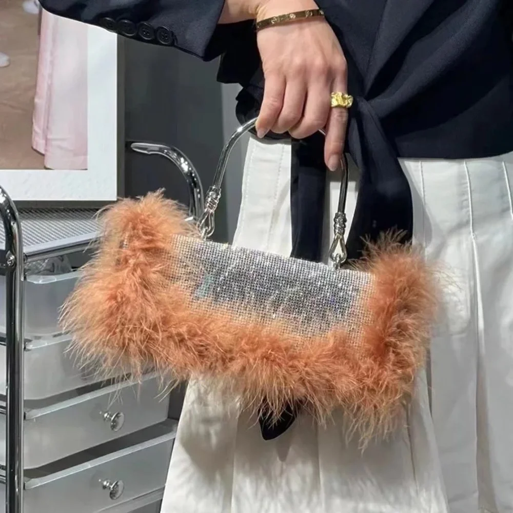 Feather Embellished Handbag